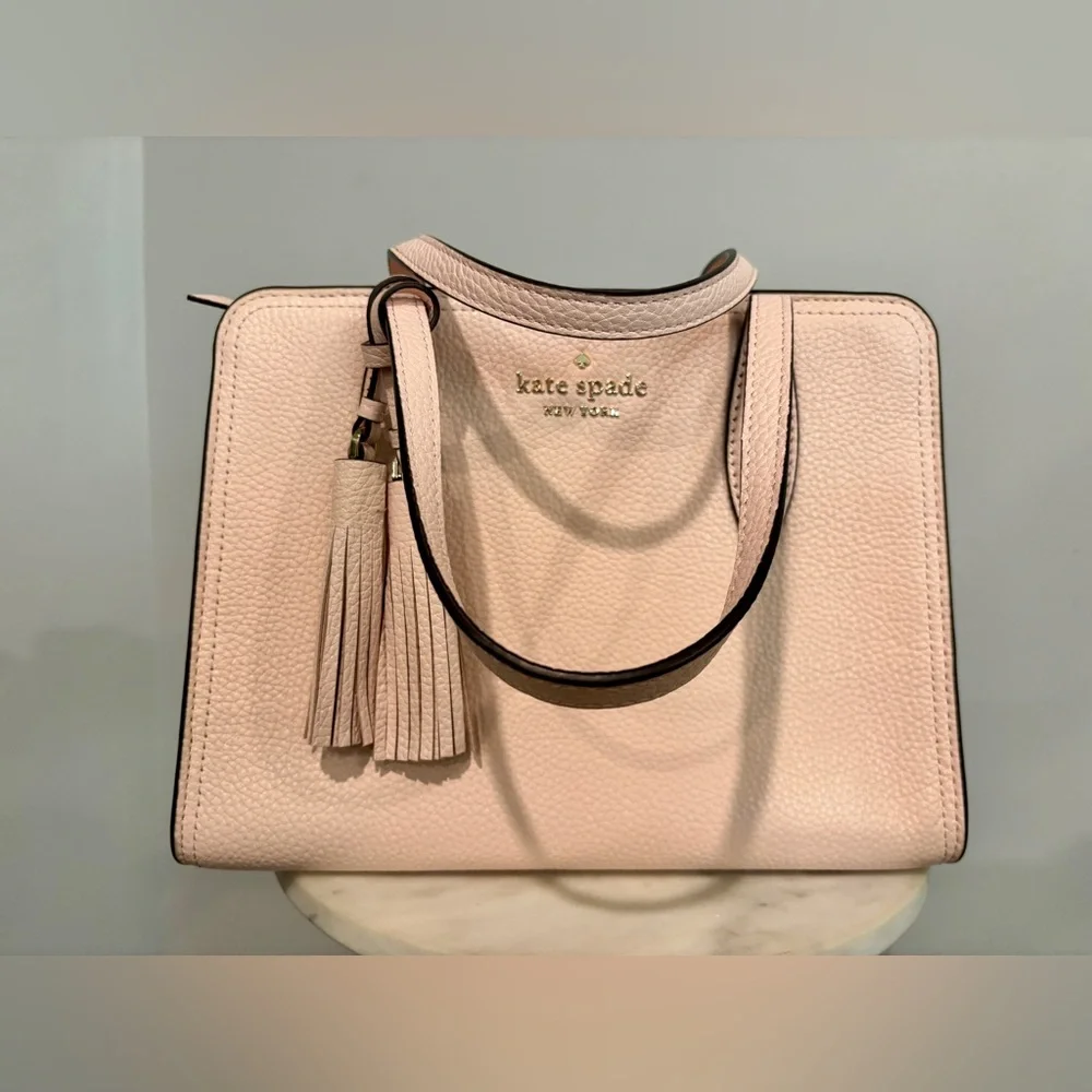 Kate Spade Rowe Medium Top Zip Satchel Peach Puff Blush Pink - Picture 3 of 13